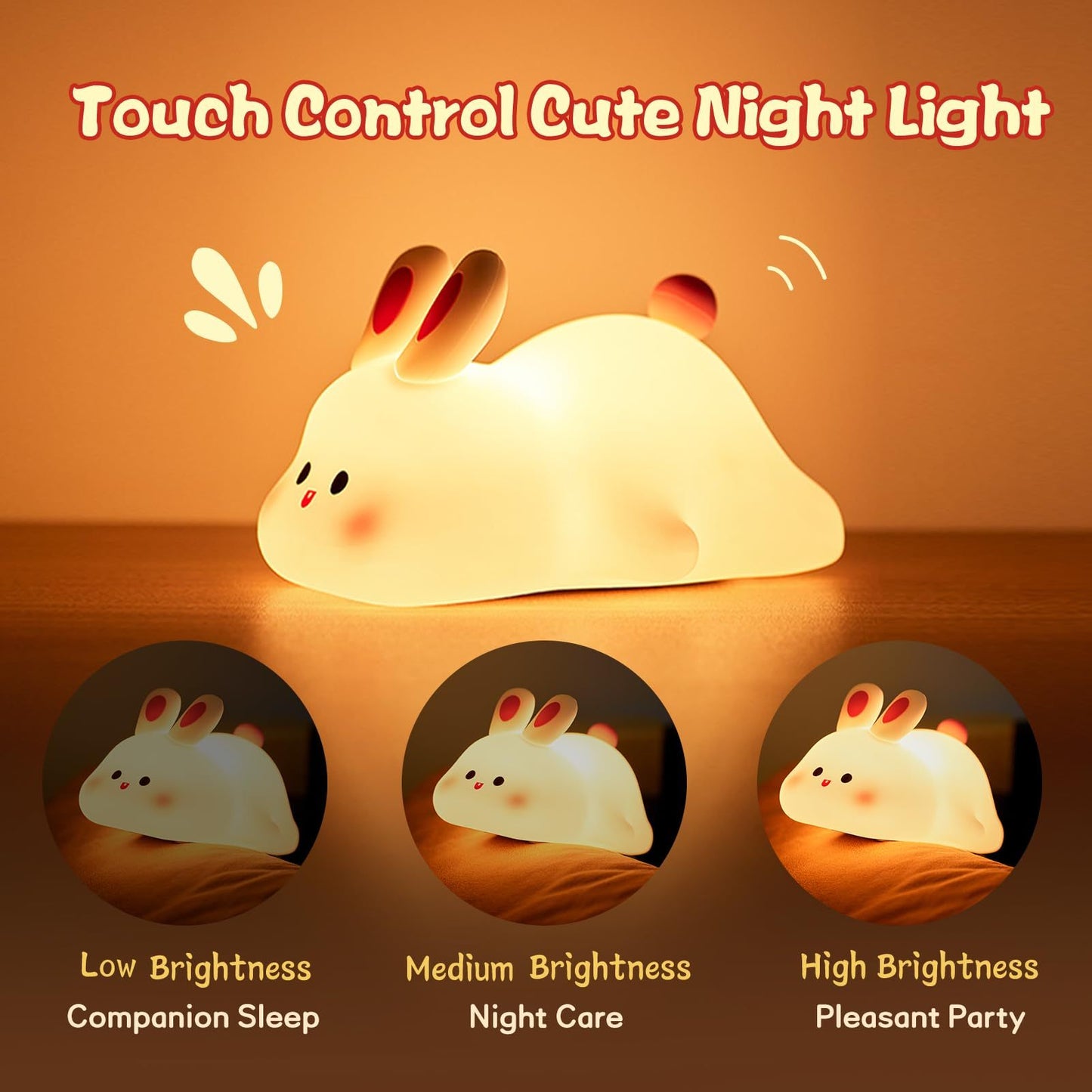 Cute Big Face Rabbit Night Light