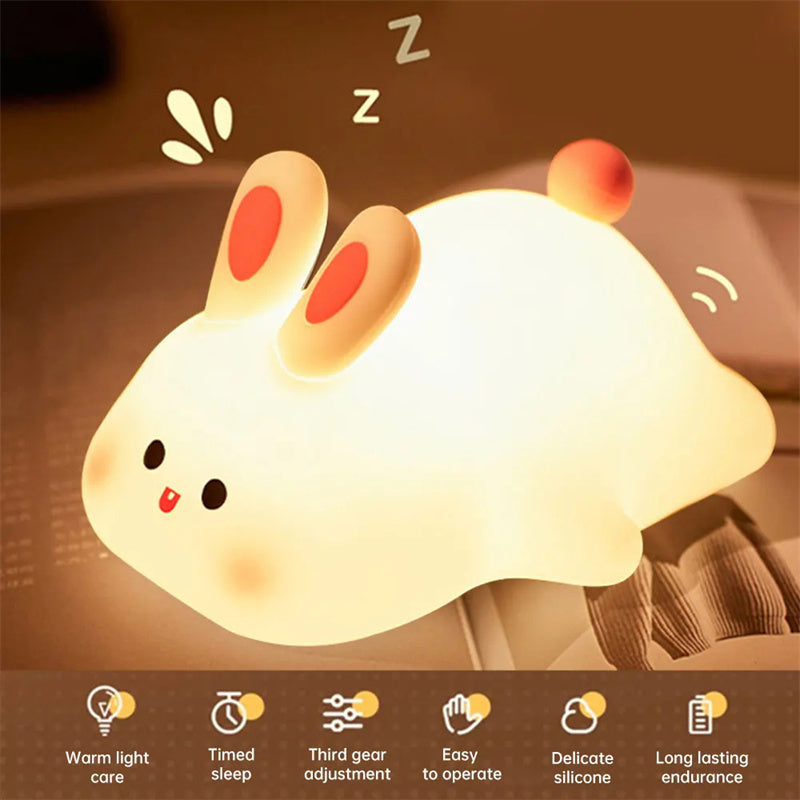 Cute Big Face Rabbit Night Light